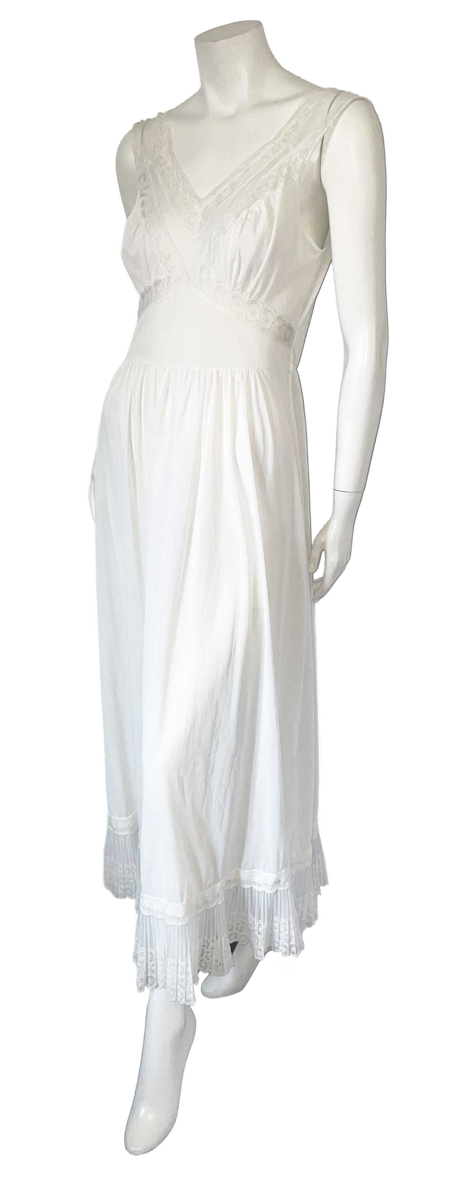 Vintage long white nylon slip
