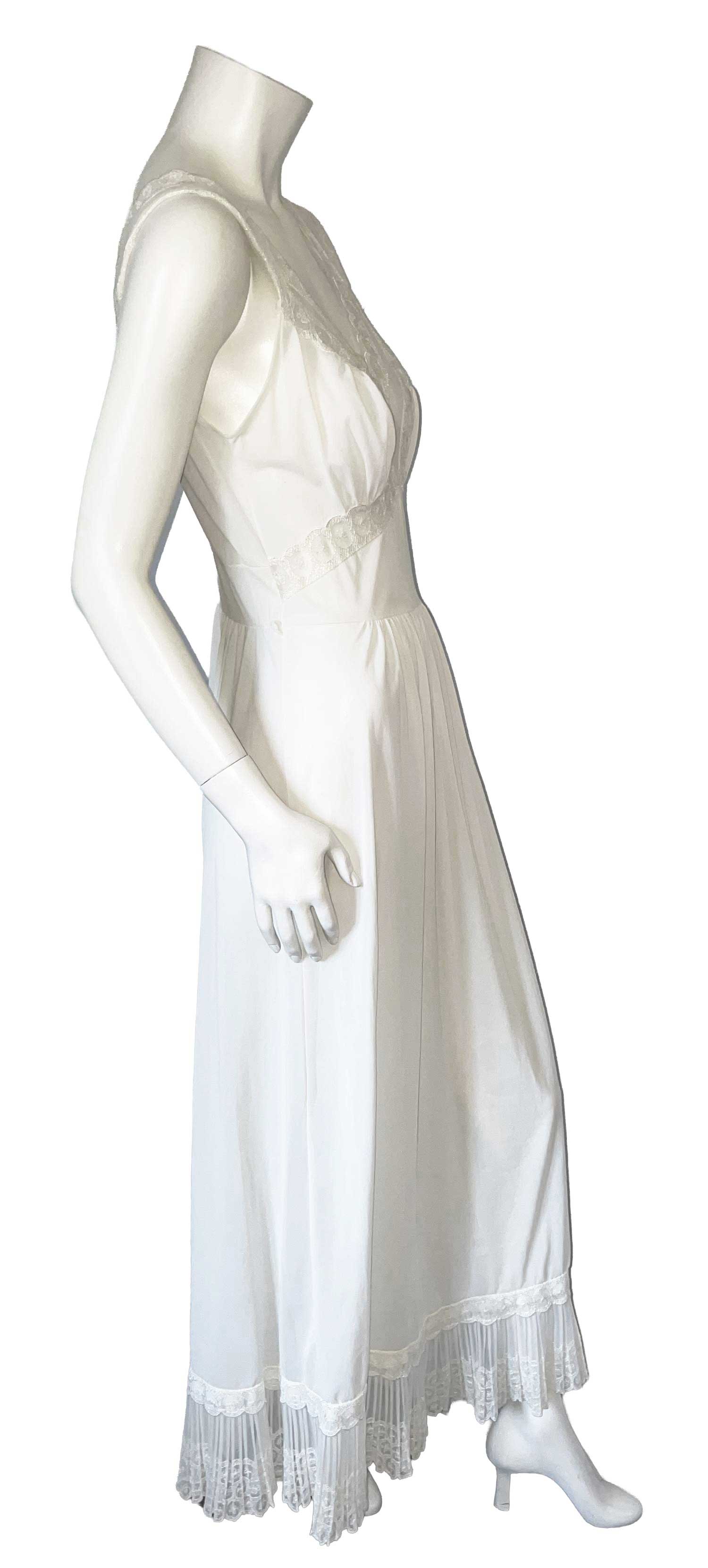 Vintage long white nylon slip