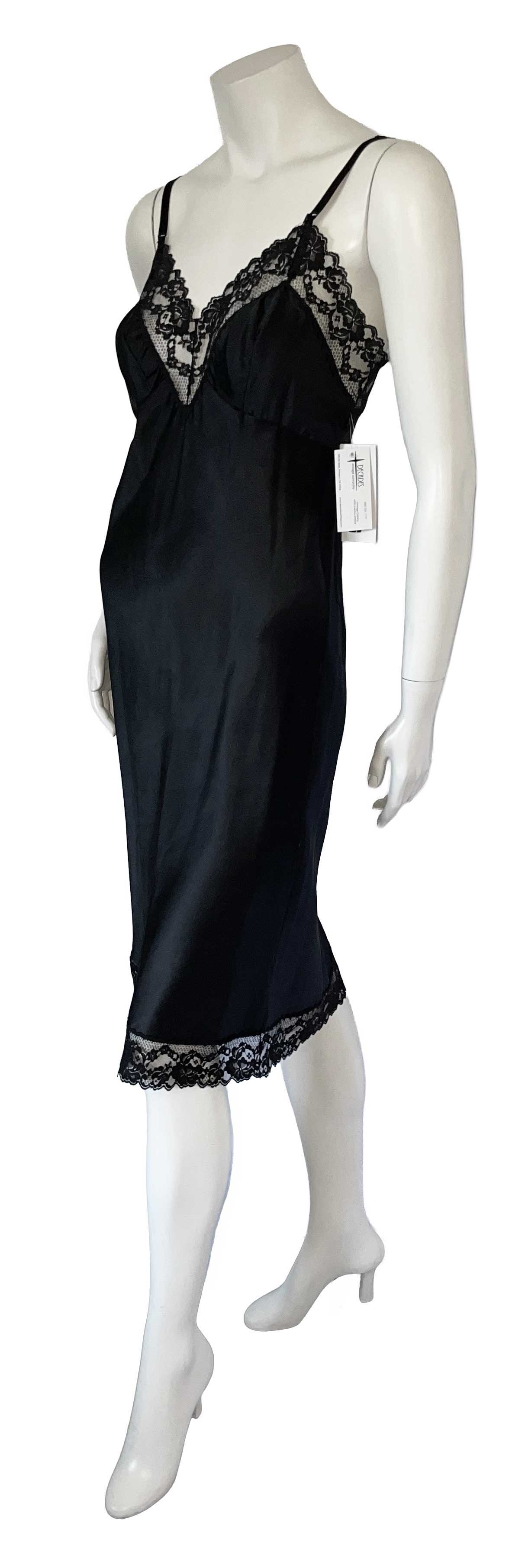 1960s black lace slip