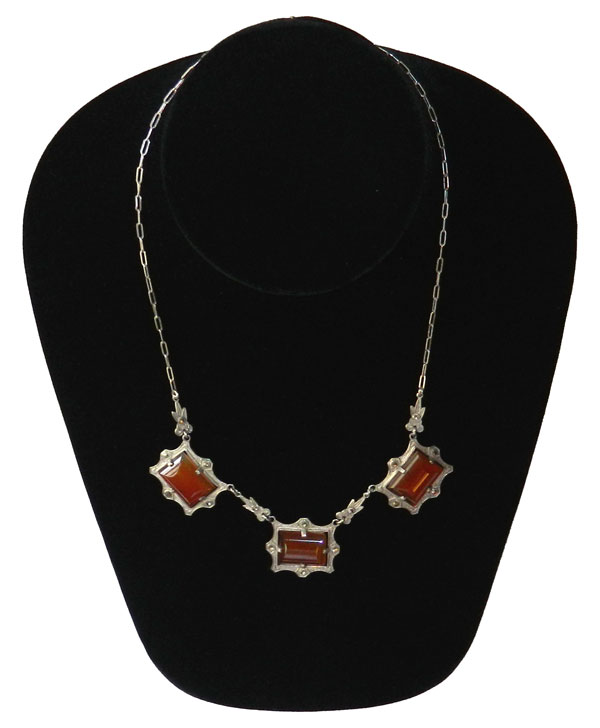 Art deco carnelian necklace