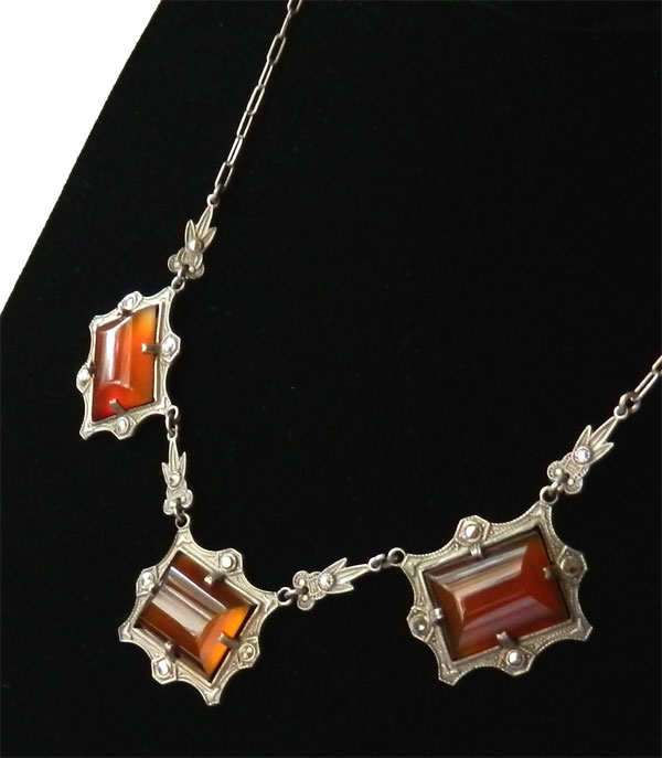 Art deco carnelian necklace