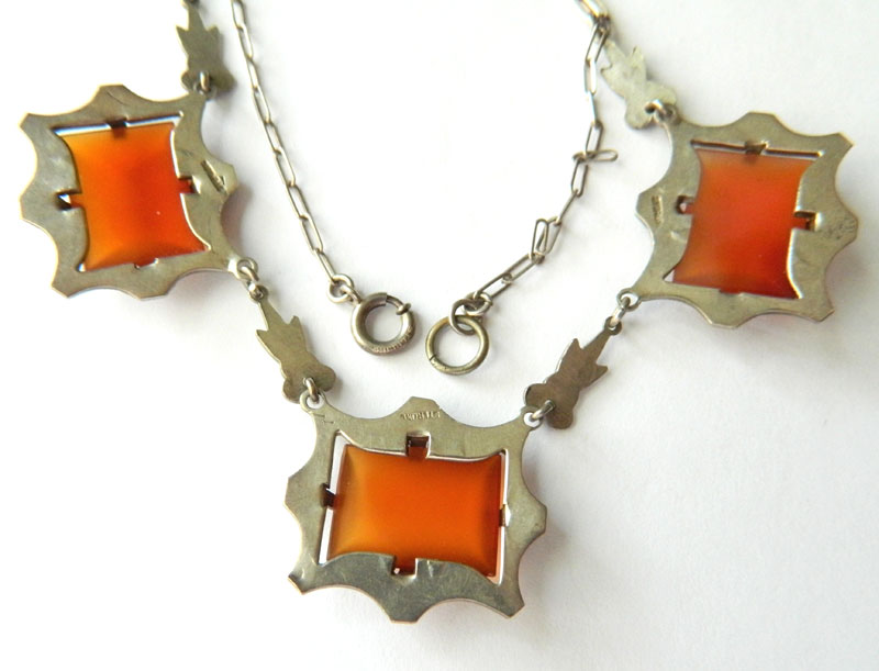 Art deco carnelian necklace