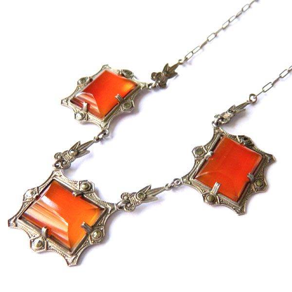 Art deco carnelian necklace