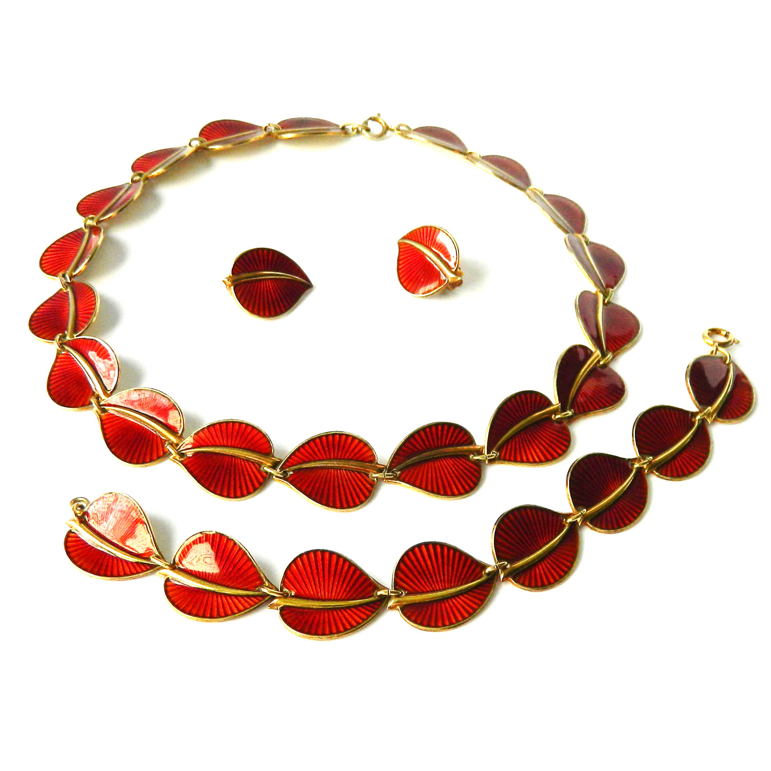 Scharning enameled necklace set