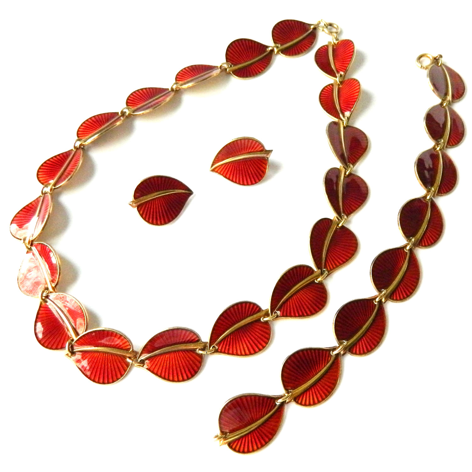 Scharning enameled necklace set