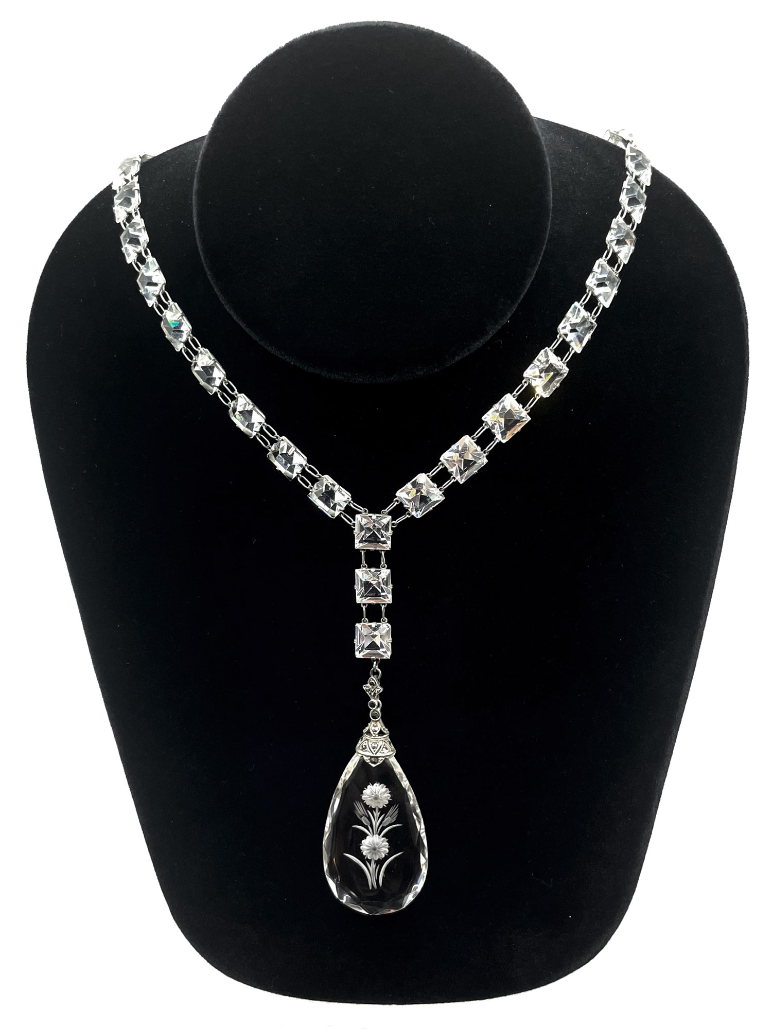 Sterling crystal pendant necklace