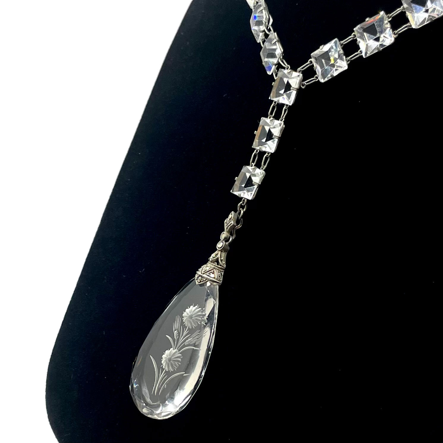 Sterling crystal pendant necklace