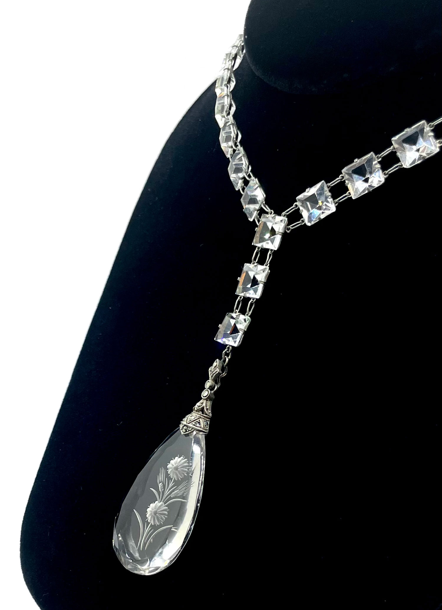 Sterling crystal pendant necklace