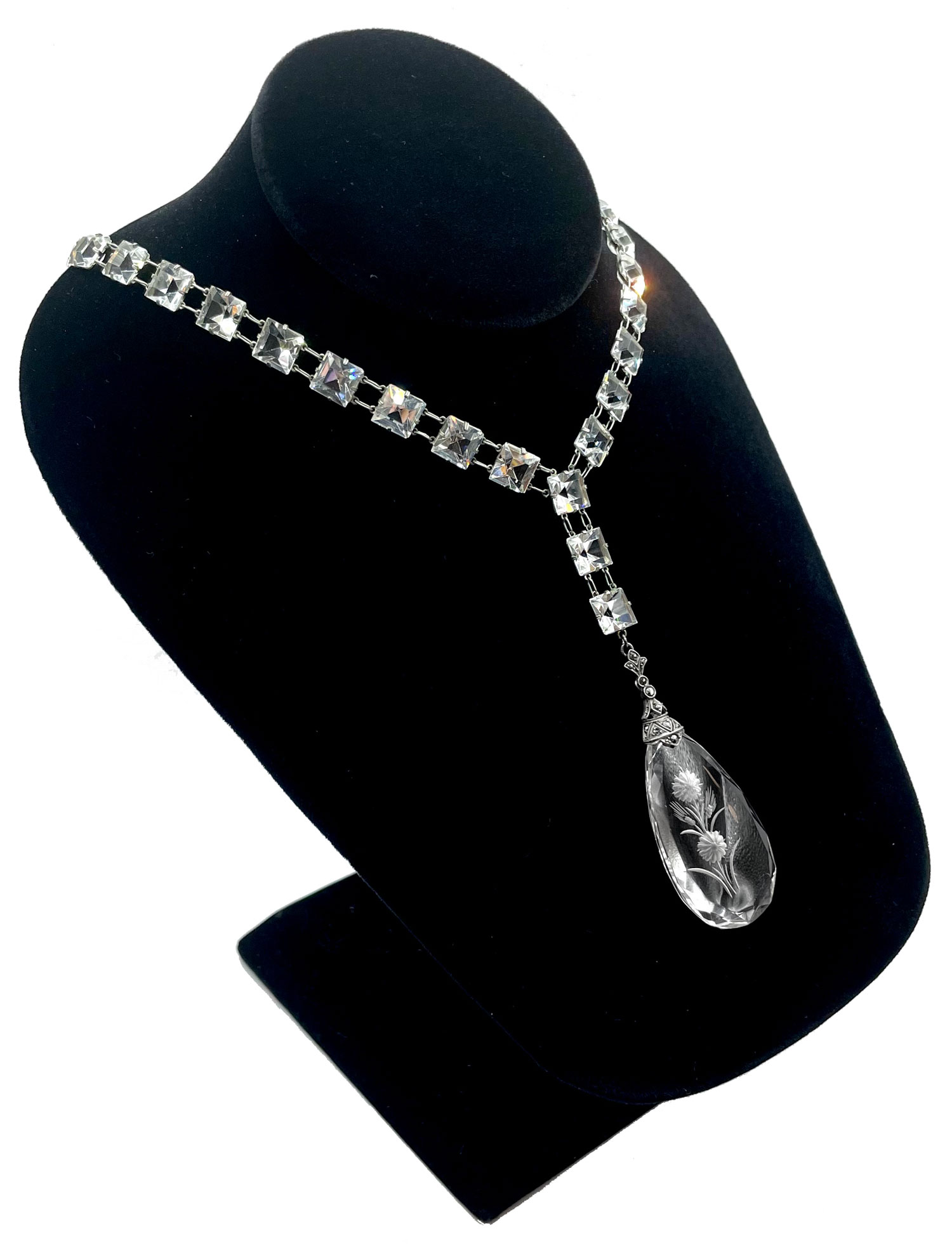 Sterling crystal pendant necklace