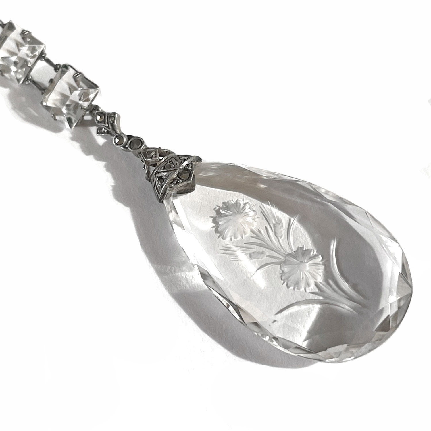 Sterling crystal pendant necklace