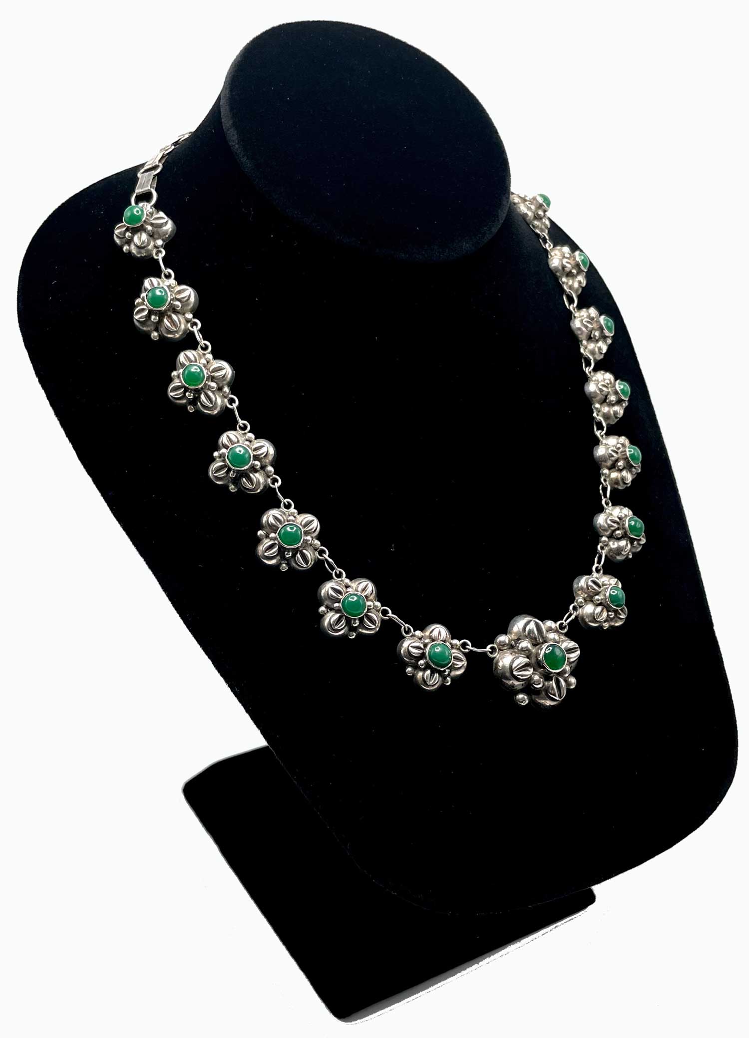Mexican silver chrysoprase necklace