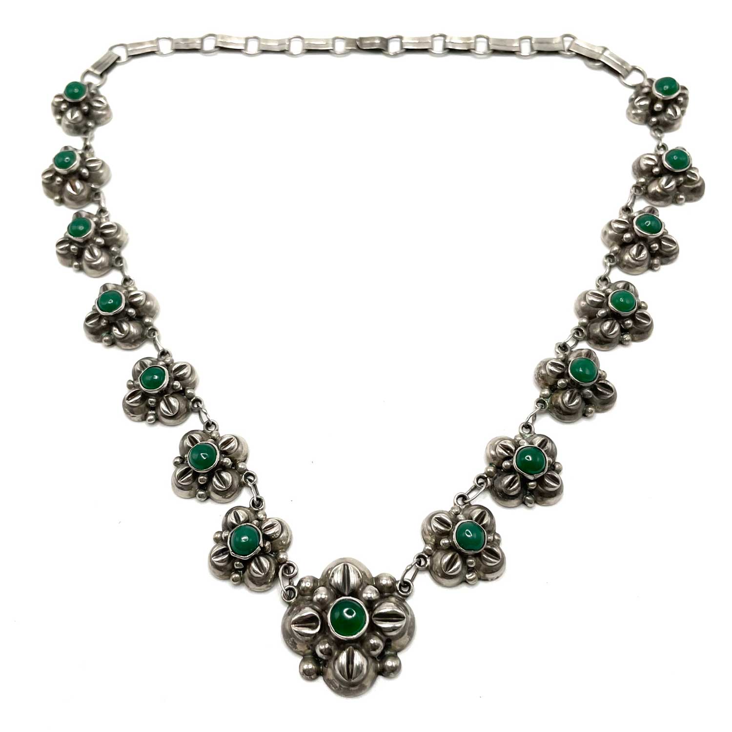 Mexican silver chrysoprase necklace