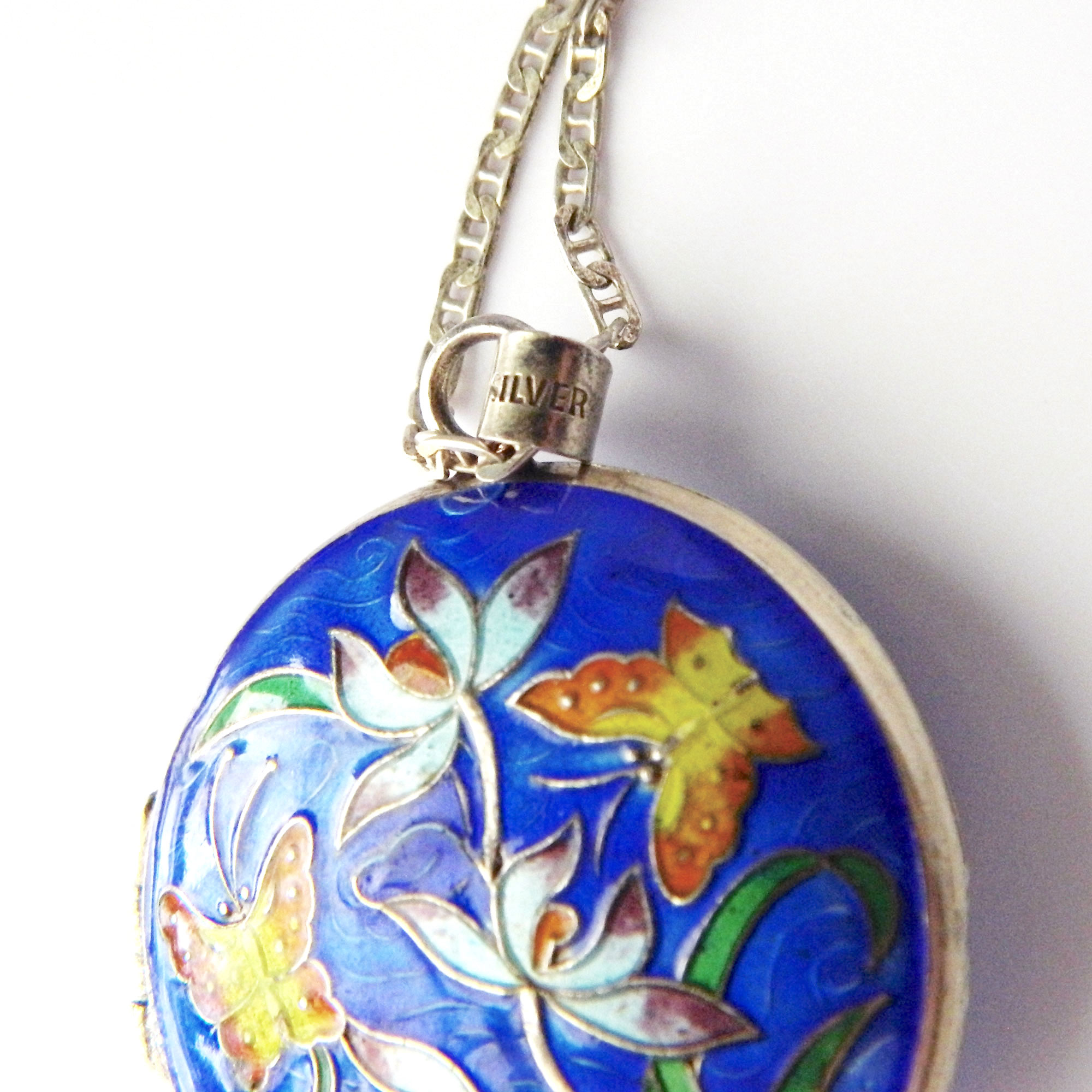 Sterling silver enameled locket