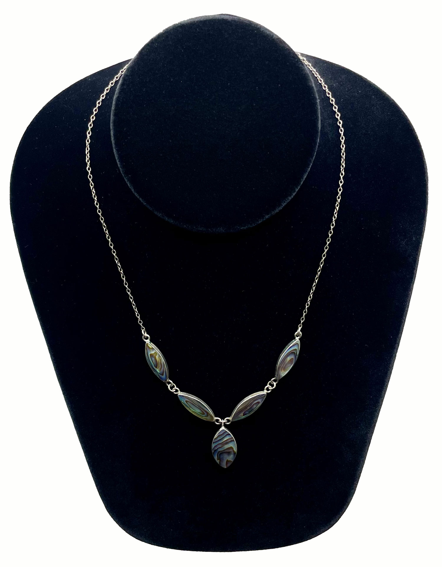 Sterling silver abalone pendant necklace