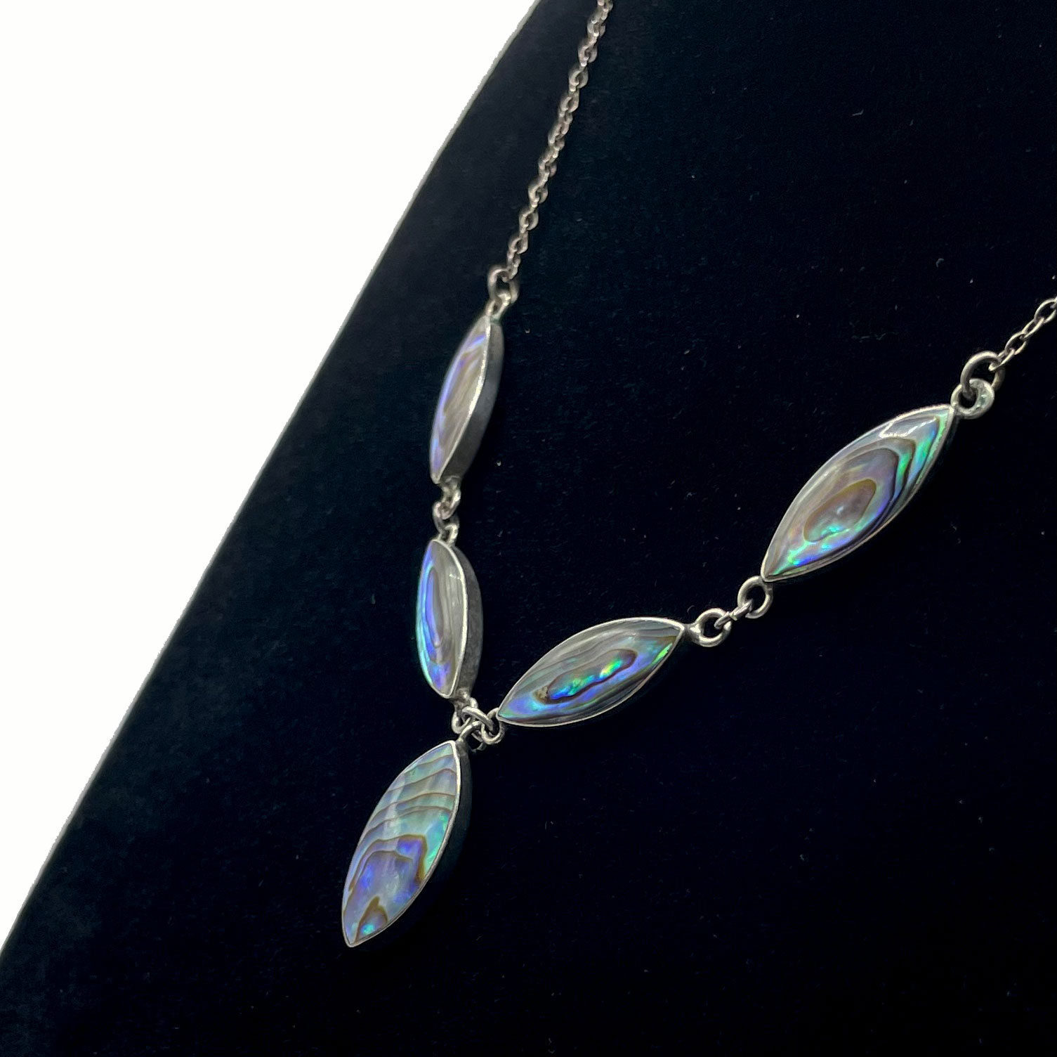 Sterling silver abalone pendant necklace