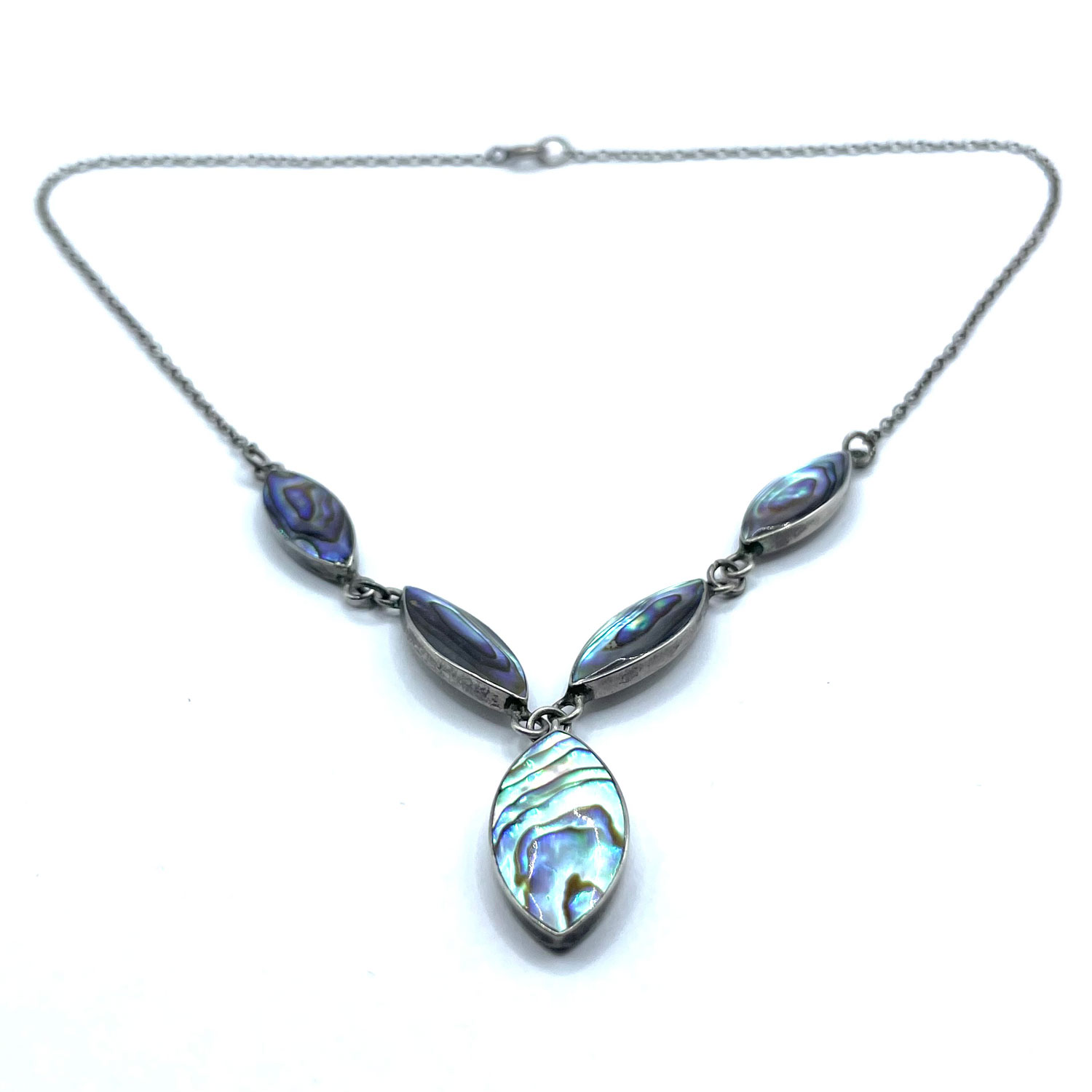 Sterling silver abalone pendant necklace