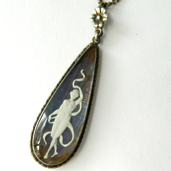 1920's art deco sterling butterfly wing necklace