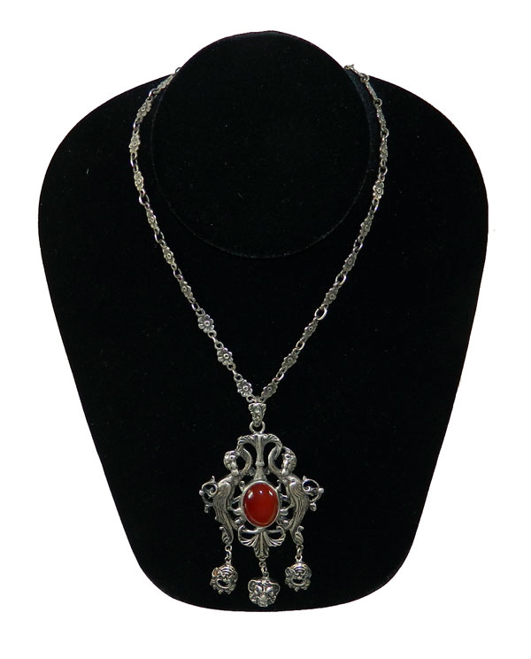 1930's Italian silver pendant necklace