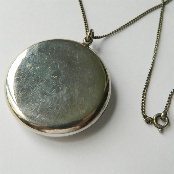 Antique silver locket necklace