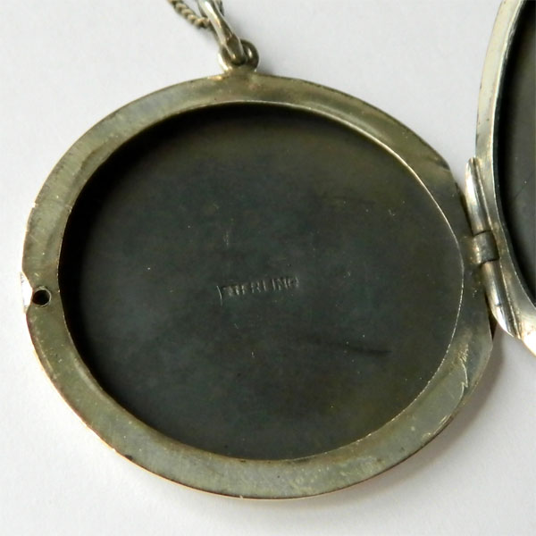 Antique silver locket necklace