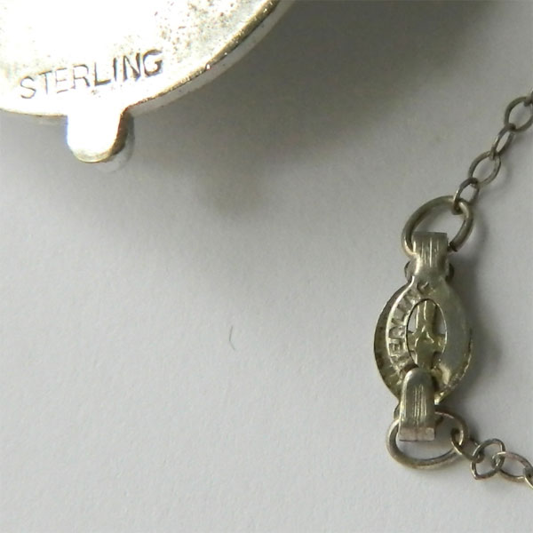 Sterling silver art deco pendant necklace