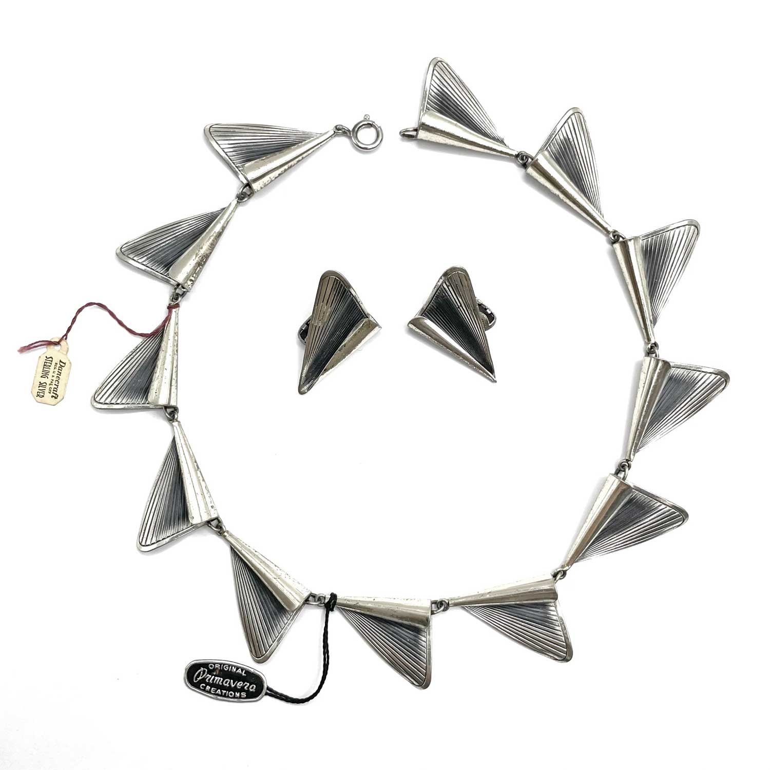 1950s Danecraft silver necklace set
