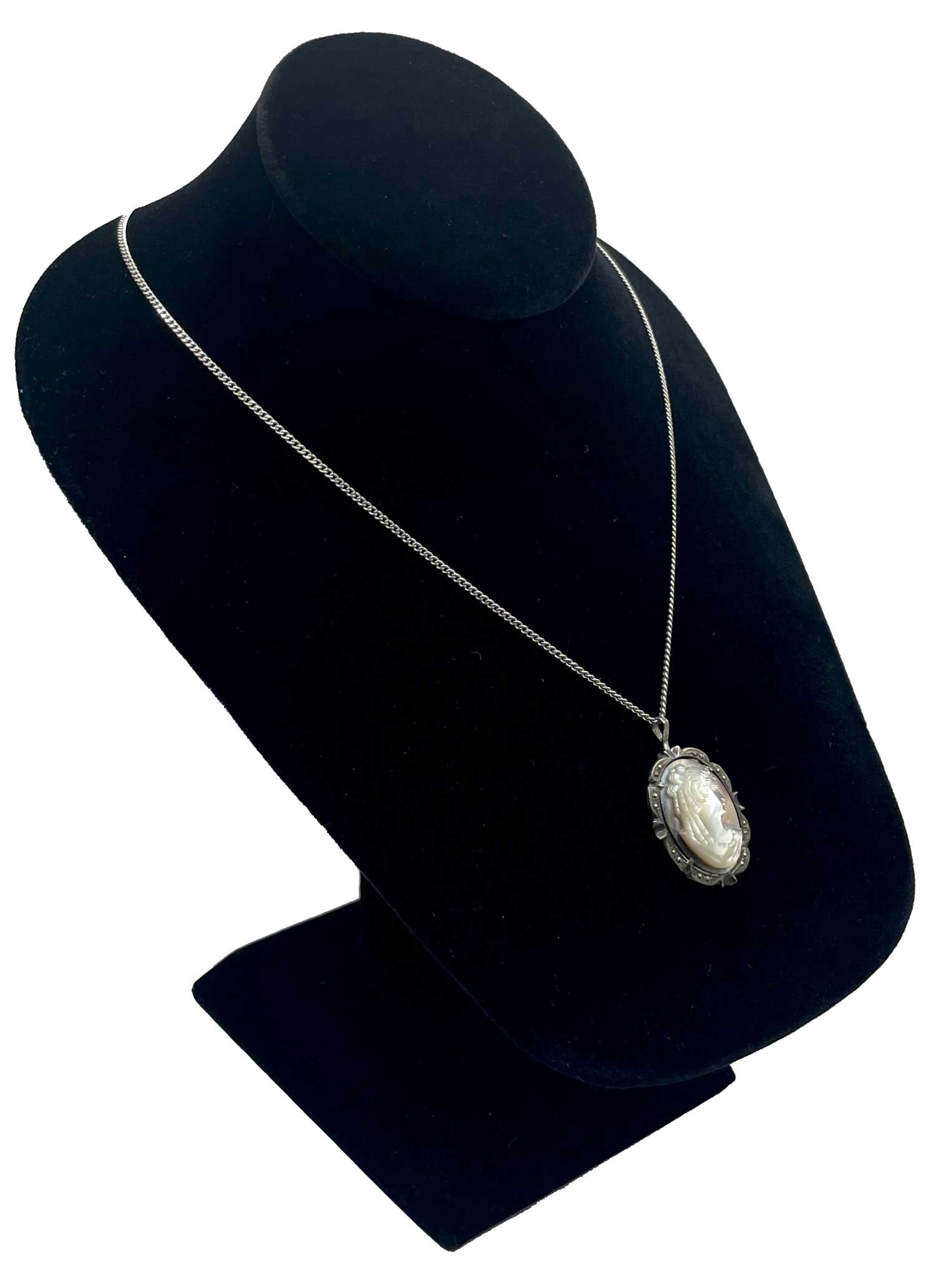 sterling cameo pendant