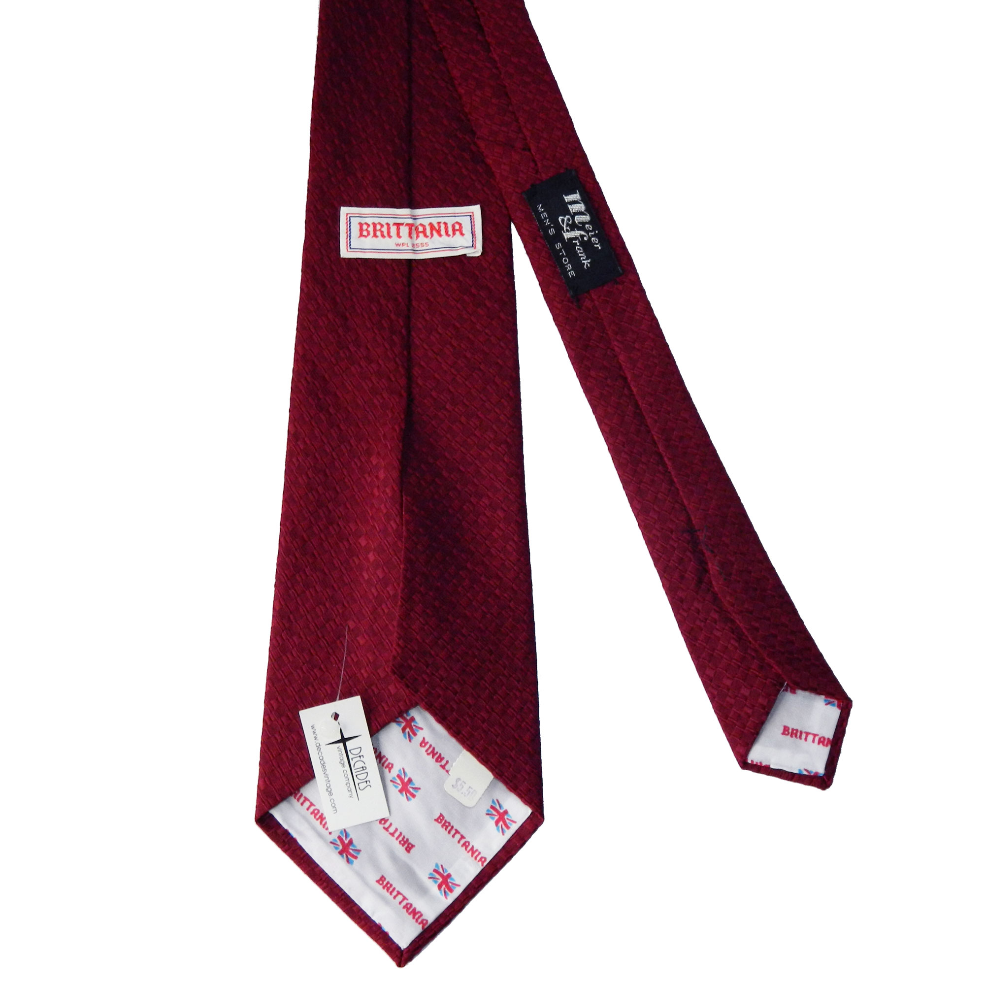 1970s burgundy red tie