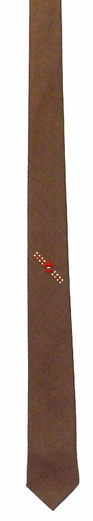 1950's mauve tie with embroidered fluer de lis