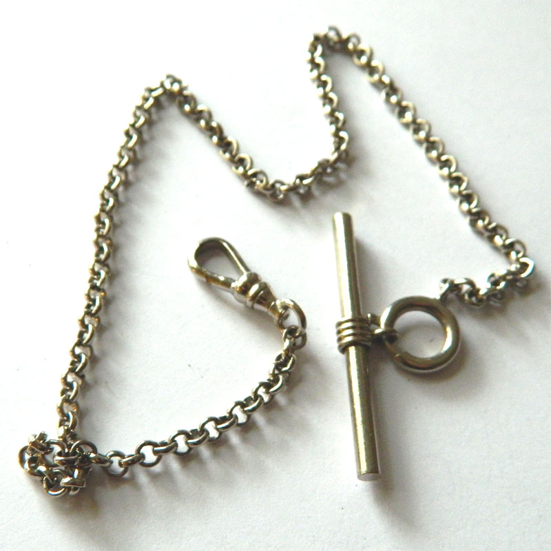 Silver tone watch chain